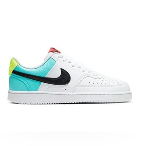 Nike Court Vision Low Sneakers Multi Color Block Womens Size 10 US